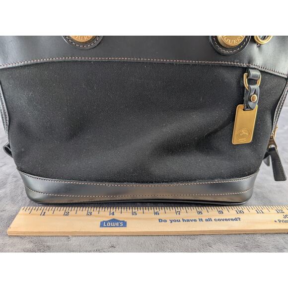Vtg Dooney & Bourke Cabriolet Cloth Leather Black top handle made in USA satchel - Picture 11 of 13
